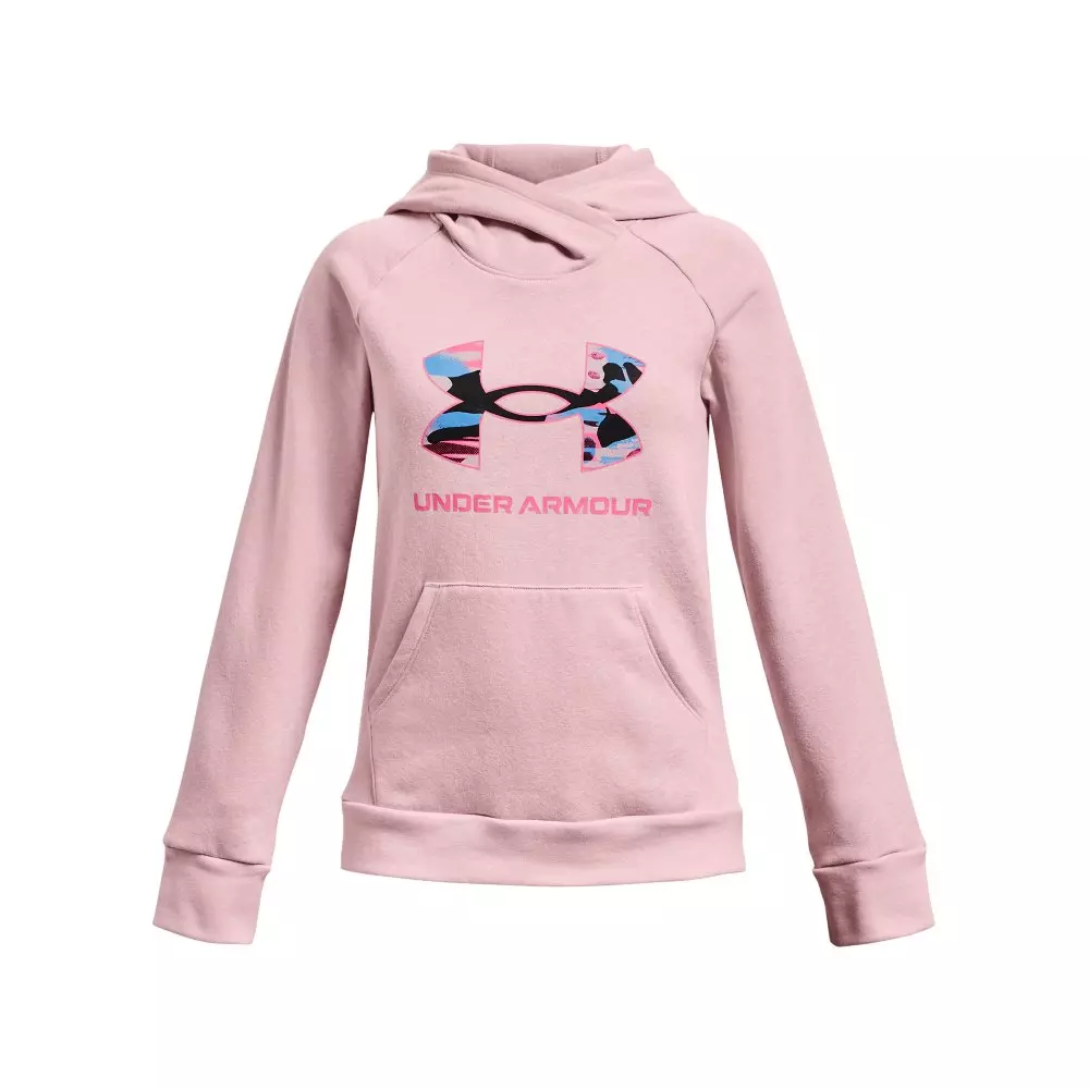 Under Armour Big Girls Rival Fleece Hoodie Pink Hibbett City Gear